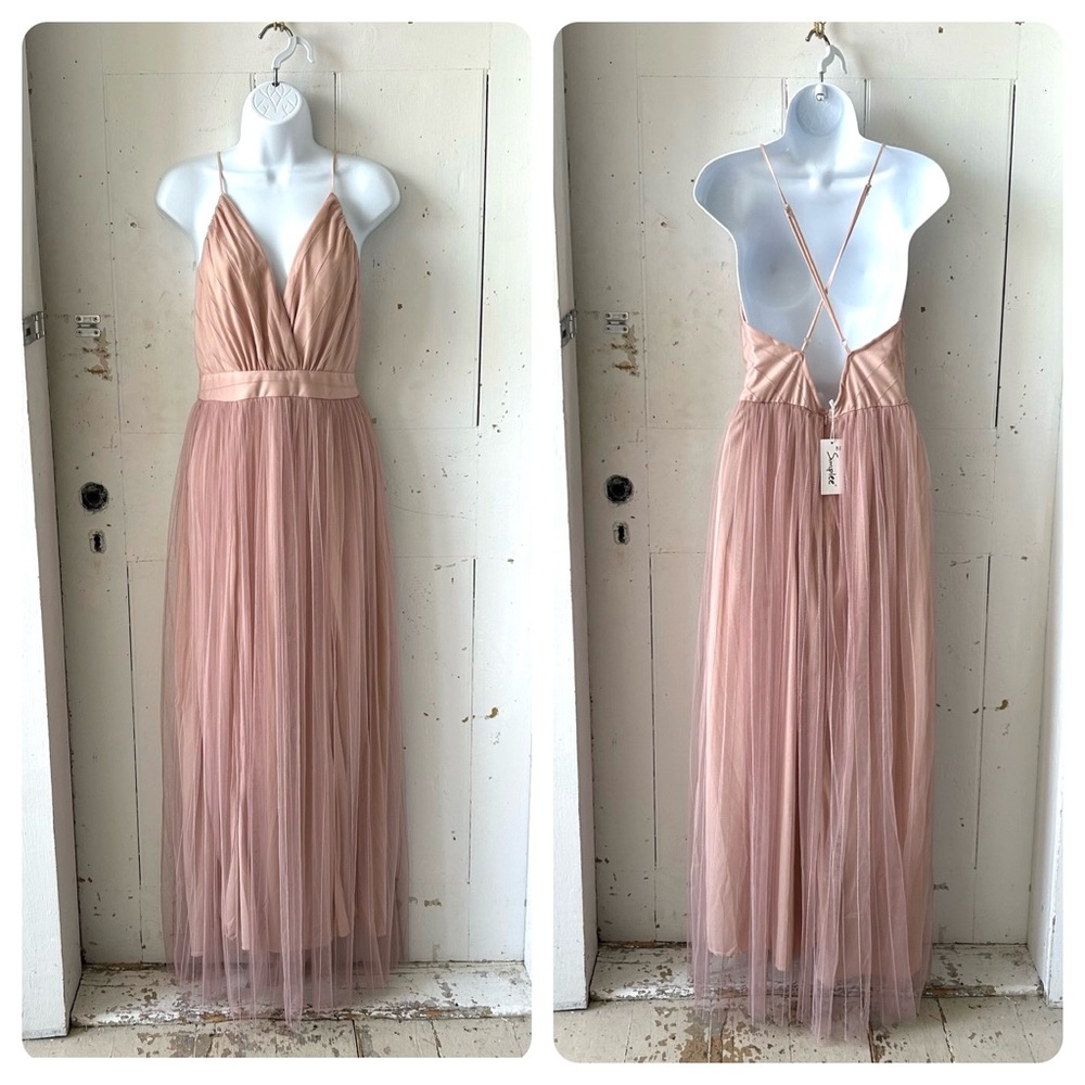 Simplee Mesh Lace Fairy Dress with Strappy Back NWT MD